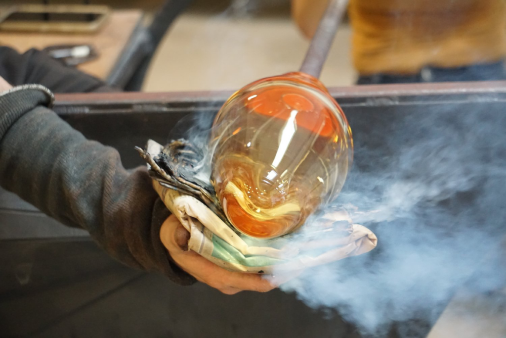 glass blowing process at glass haus in nashville